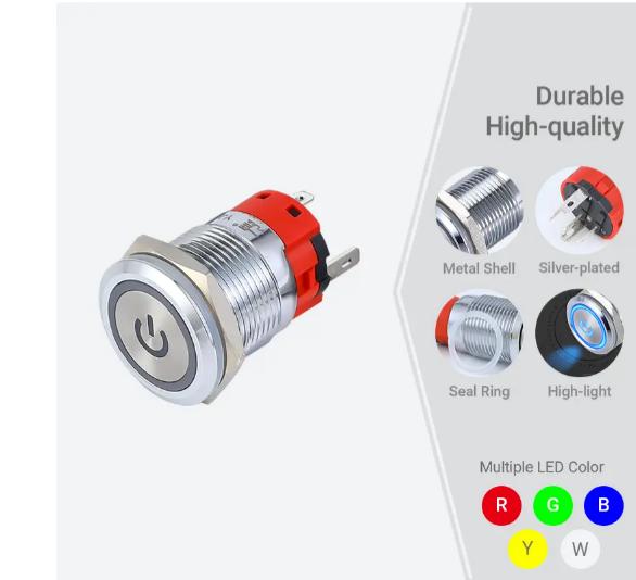 Διακόπτης κουμπιού 19mm 3a